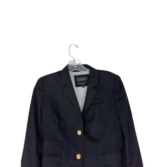 J.Crew Black Wool Blend Preppy Office Work Academia Schoolboy Blazer Size 2 - Picture 4 of 11